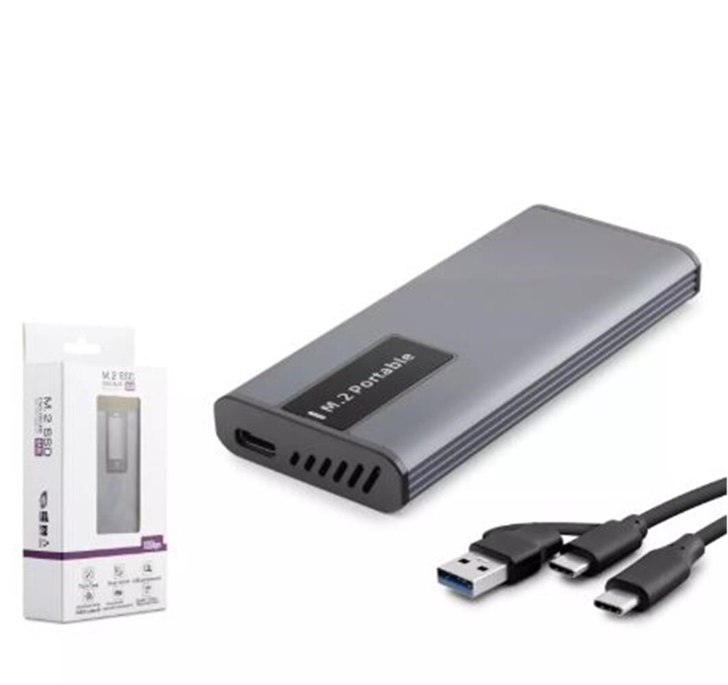 Hadron HDX1780 Dual Protokol NVMe + NGFF SATA M.2 SSD Kutusu - USB 3.1 Type-C (RTL9210B Chipset) RGB Gri