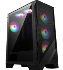 MSI MAG FORGE M120A Airflow Siyah ATX Gaming Kasa Mesh Ön Panel Temperli Cam Yan Panel RGB Fan Destekli Mid Tower Bilgisayar Kasası
