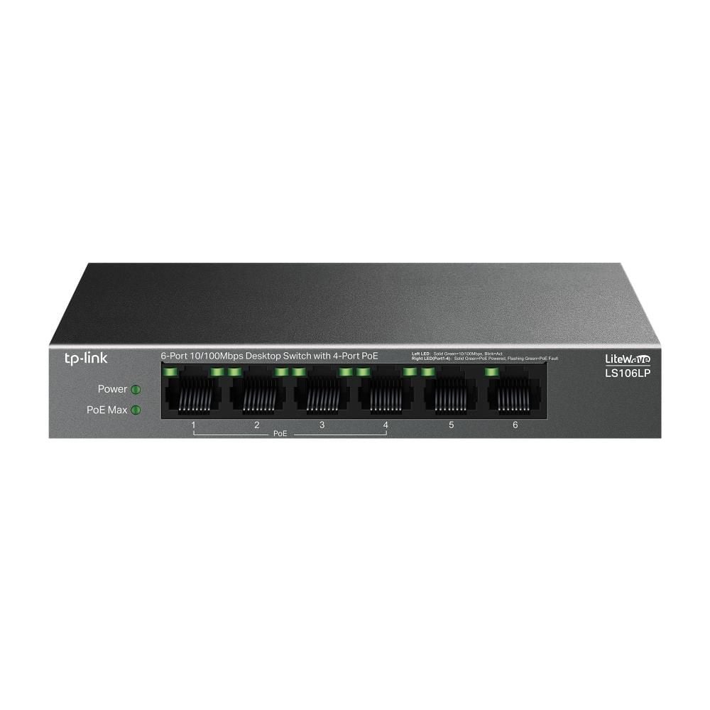 Tp-Link LS106LP 6 Port 10/100 Mbps 4 Port PoE+ Switch Metal Kasa