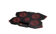 Frisby FNC‑5255B GP5 Notebook Soğutucu & Stand (5xFan) LCD Kontrol Paneli Metal Izgara 2×USB Port 17” Uyumlu Siyah