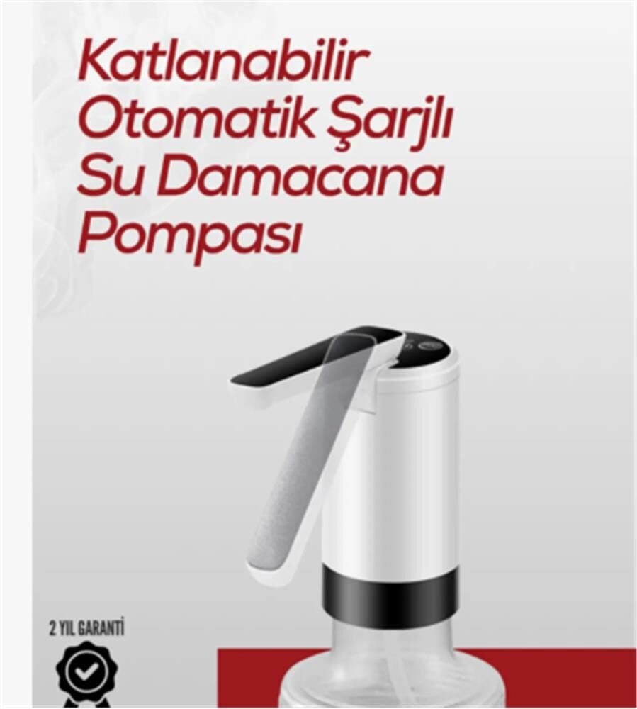 Apache K3 USB Şarjlı Otomatik Damacana Su Pompası - Paslanmaz Çelik Musluklu