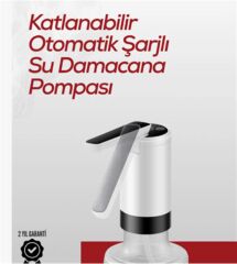 Apache K3 USB Şarjlı Otomatik Damacana Su Pompası - Paslanmaz Çelik Musluklu
