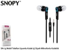 Snopy SN-J5 Mobil Telefon Uyumlu Kulak İçi Siyah Mikrofonlu Kulaklık