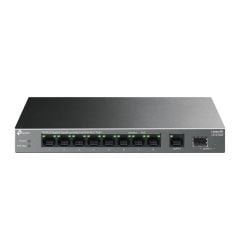 TP‑Link LS1210GP 10‑Port Gigabit (8× PoE+ 802.3af/at, 30 W/port, toplam 61 W) + 1× Gigabit SFP Metal Kasa Fanless Masaüstü/Duvar Montajlı Switch