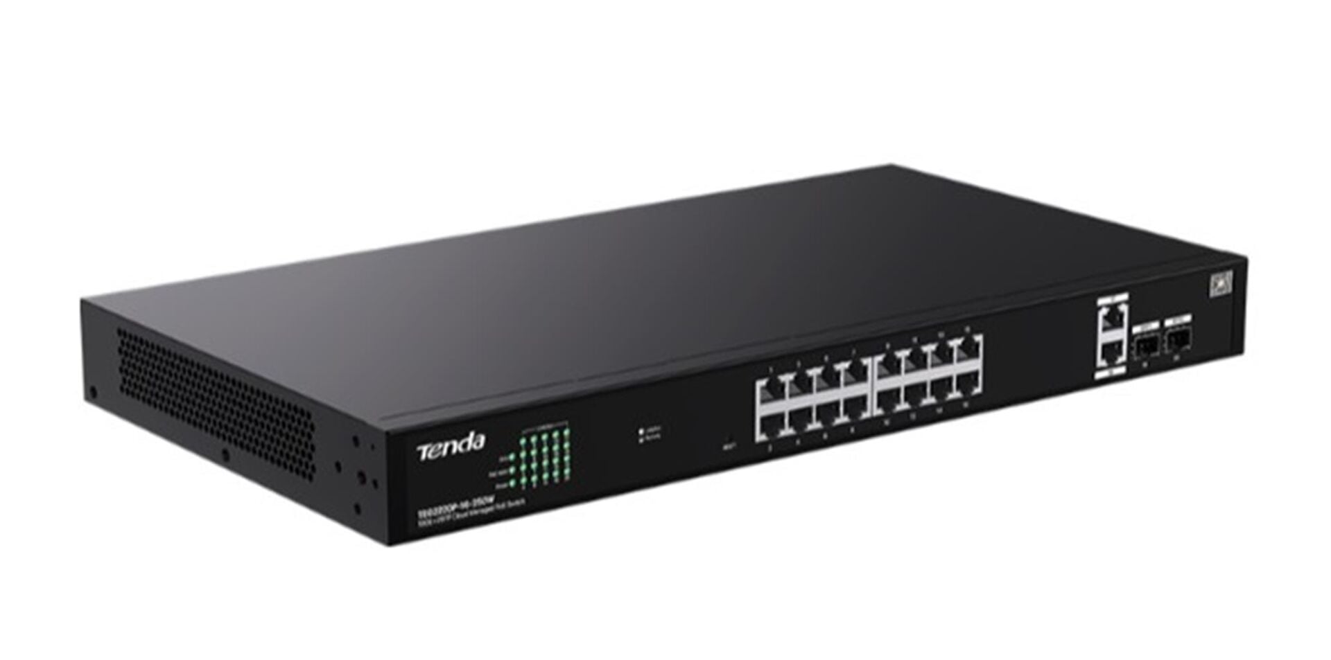 Tenda TEG2220P-16-250W 16-Port Gigabit 2-SFP Cloud Yönetilebilir PoE Switch