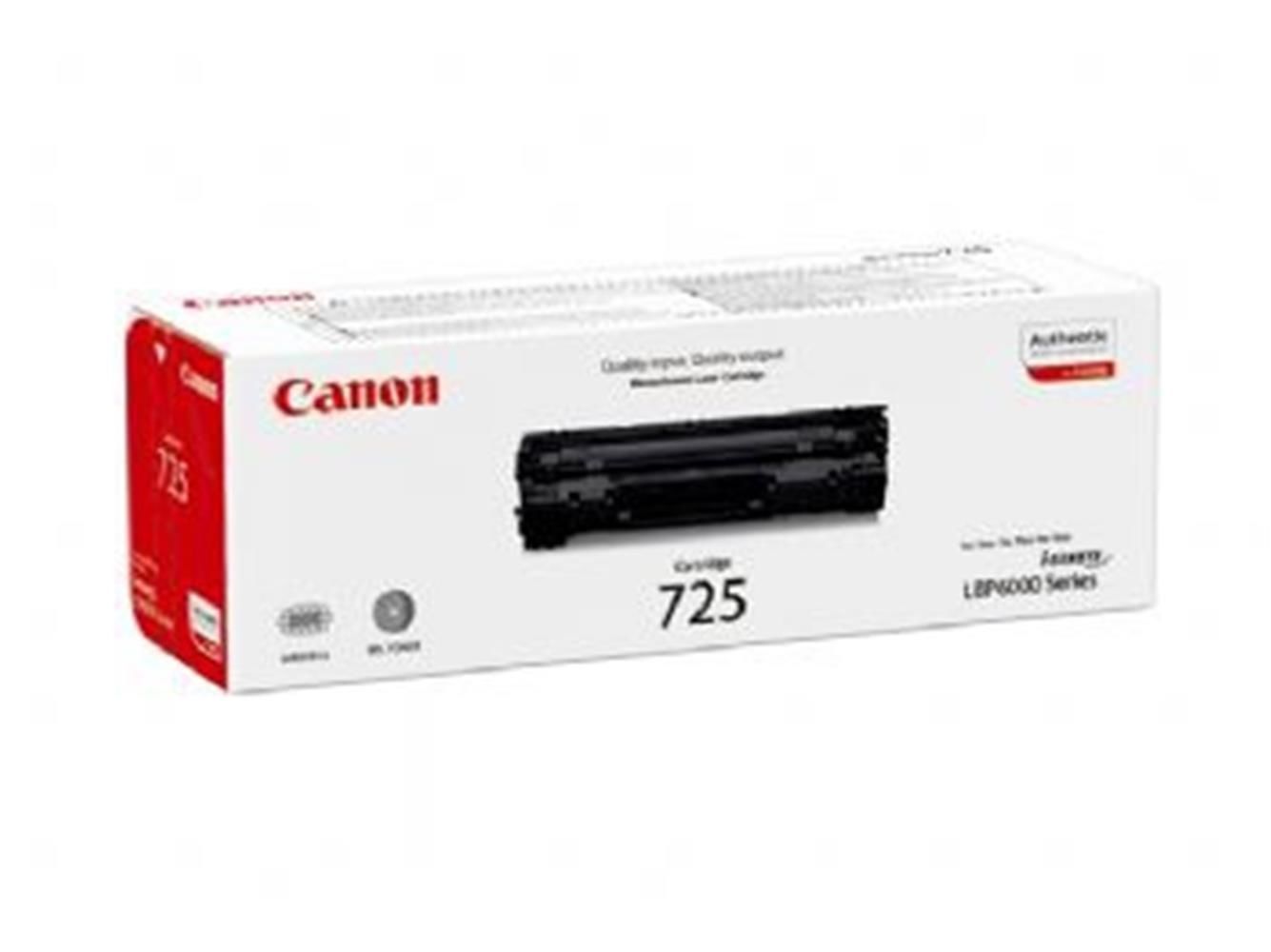 Canon CRG-725 Siyah (Black) Orijinal LaserJet Toner Kartuşu - 1.600 Sayfa (i-SENSYS LBP6000 / LBP6030 / MF3010 Uyumlu)