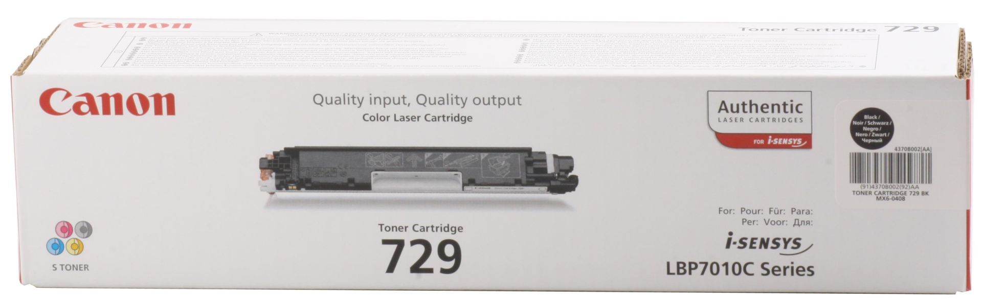 Canon CRG-729BK Siyah (Black) Orijinal Toner Kartuşu - i-SENSYS LBP7010C / LBP7018C Serisi 1.200 Sayfa