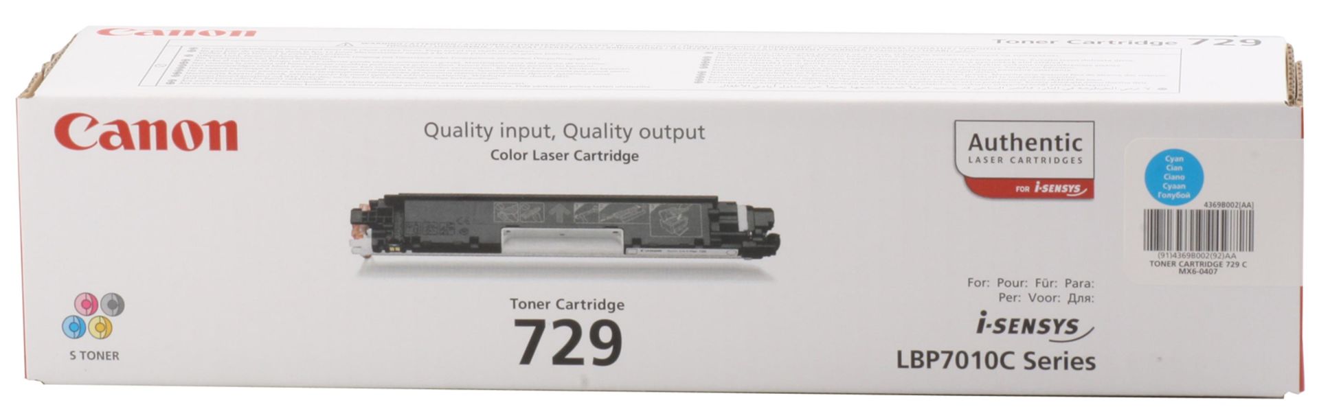 Canon Cartridge 729 Cyan Original Laser Toner (4369B002)