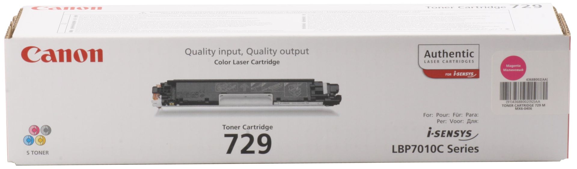Canon CRG-729M Magenta (Macenta) Orijinal Toner Kartuşu - i-SENSYS LBP7010C / LBP7018C Serisi 1.000 Sayfa