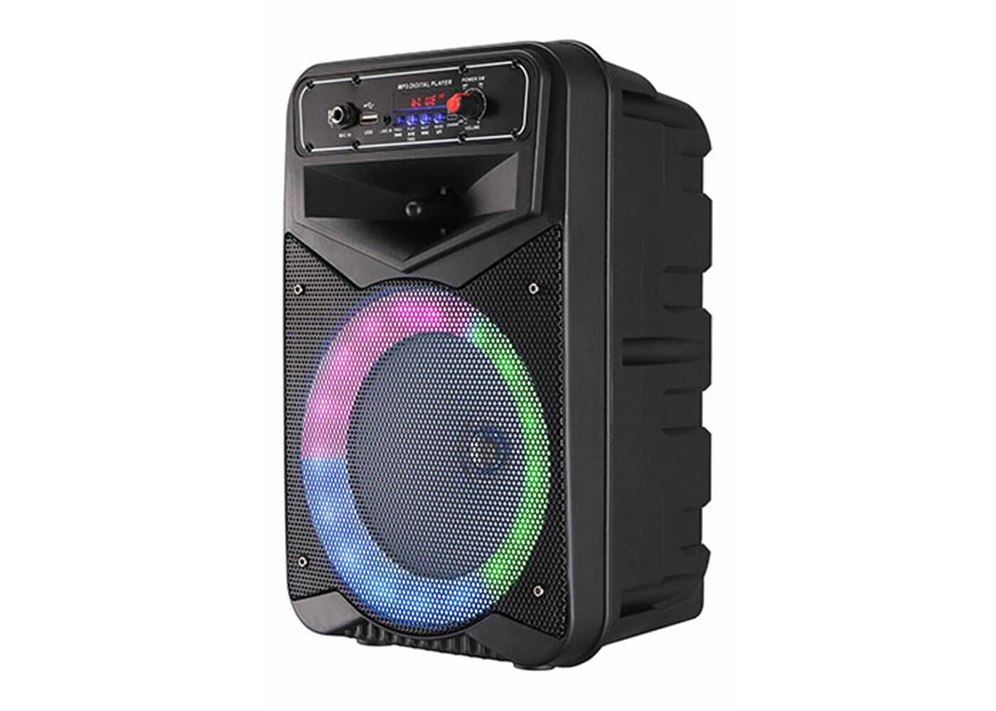 Mikado MD-802KP 3.7V 2400mAh Siyah Kablolu Mikrofon Toplantı Anfisi Bluetooth-USB-FM-RGB Ledli