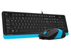 A4 Tech Fstyler F1010 Q Türkçe USB Mavi/Siyah Kablolu Multimedya Klavye Mouse Set