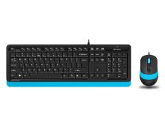 A4 Tech Fstyler F1010 Q Türkçe USB Mavi/Siyah Kablolu Multimedya Klavye Mouse Set