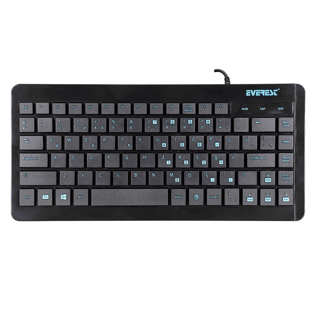 Everest KB-410 USB Kablolu Kompakt Mini Türkçe Q Klavye - Siyah