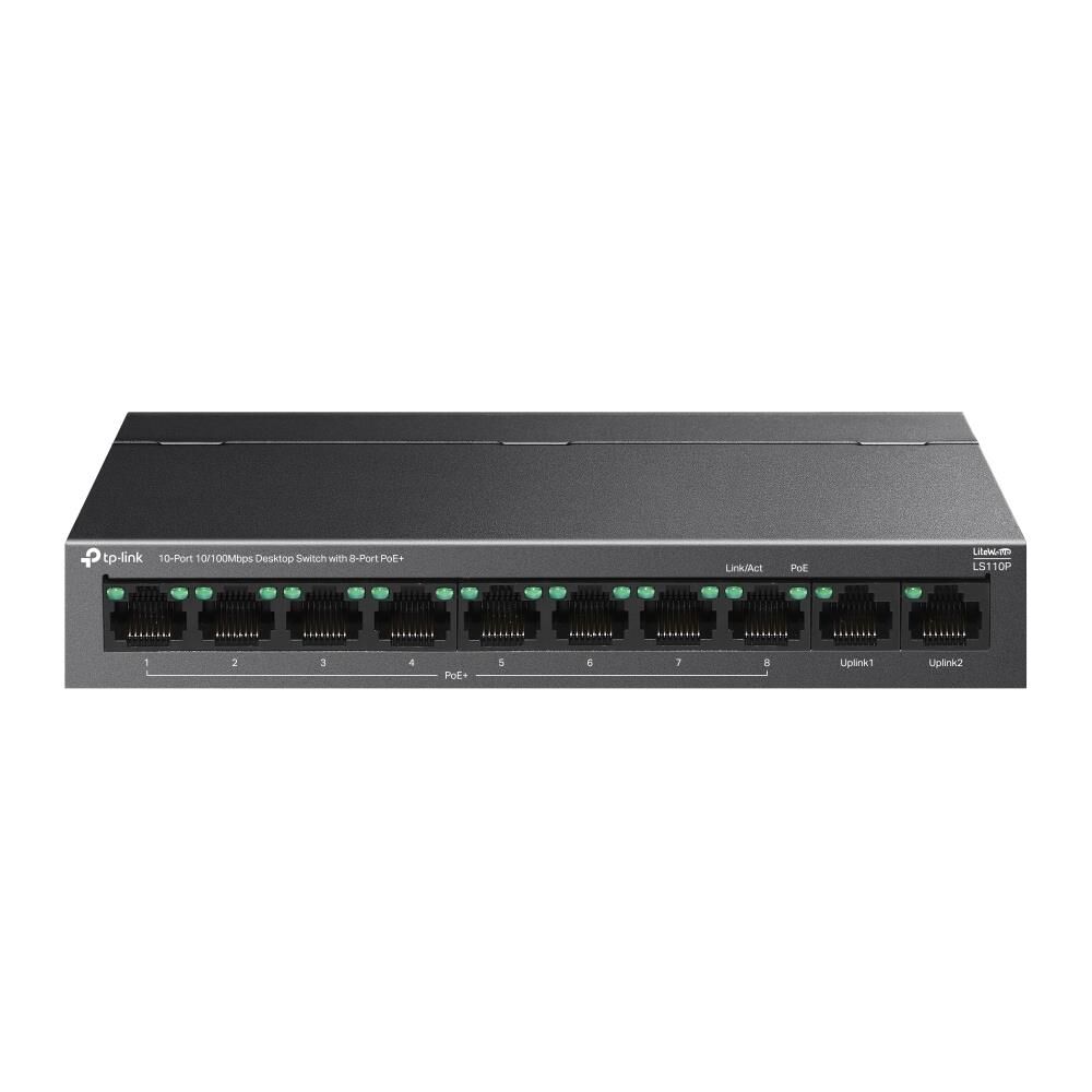 TP-Link LiteWave LS110P 10 Port 10/100 Mbps 8 Port PoE+ Unmanaged Masaüstü Metal Switch