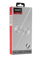 Snopy SN-BT20 Type-C Telefon Uyumlu Beyaz Mikrofonlu Kablolu Kulaklık Hi-Fi Stereo Kulak İçi Kulaklık