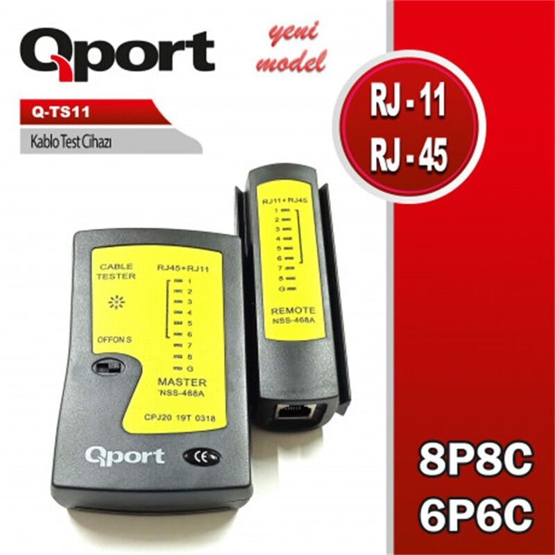 Qport Q-TS11 RJ45 / RJ11 Kablo ve Ağ Test Cihazı