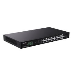 Tenda TEG1128P-24-410W 24 Port Gigabit Ethernet PoE+ (410W) + 2 Port Gigabit Uplink + 2 Port SFP L2 Yönetilemez Switch