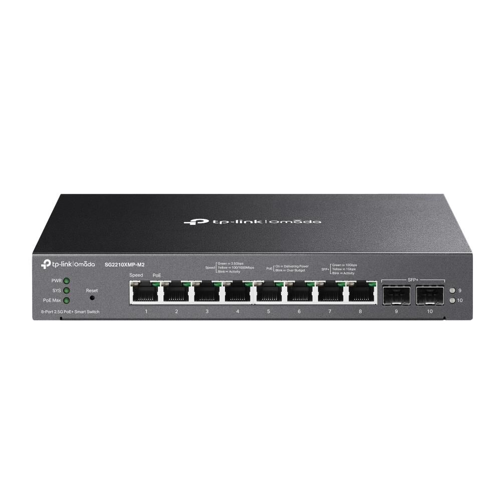 TP-Link Omada SG2210XMP-M2 8-Port 2.5G PoE+ 2-Port 10G SFP+ Smart Yönetilebilir Switch