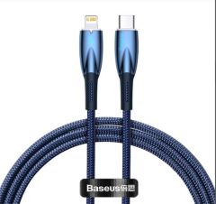 Baseus Glimmer Series 20W 1 Metre USB-C to Lightning PD Fast Charging Data Cable - Blue (CADH000003)