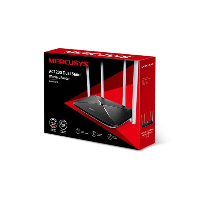 Mercusys AC12 AC1200 Dual Band 1200 Mbps 4 Antenli Kablosuz Router