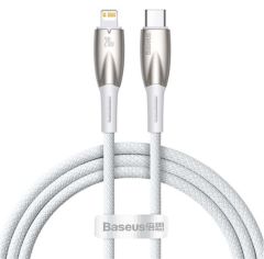 Baseus Glimmer Series Beyaz CADH000002 1mt 20w Type-C to Lightning Şarj Kablosu Örgülü