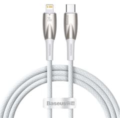 Baseus Glimmer Series 20W 1 Metre USB-C to Lightning PD Fast Charging Data Cable - White (CADH000002)