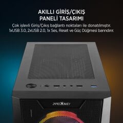 James Donkey Helix H800 4xRBW Fanlı 650W 80+ Mesh Panel Temperli Cam ATX Oyuncu Kasası