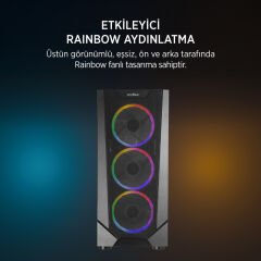 James Donkey Helix H800 4xRBW Fanlı 550W 80+ Mesh Panel Temperli Cam ATX Oyuncu Kasası