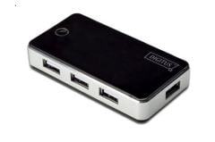 Digitus DA-70222 7 Port USB 2.0 Hub Siyah-Gümüş, Güç Adaptörlü
