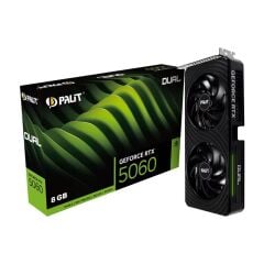 Palit GeForce RTX 5060 Dual 8 GB 128‑Bit GDDR7 3 840 CUDA Çekirdeği 2280 MHz Boost 2497 MHz PCI‑Express 5.0 HDMI 2.1b DisplayPort 2.1b 145 W TDP Siyah Backplate Ekran Kartı