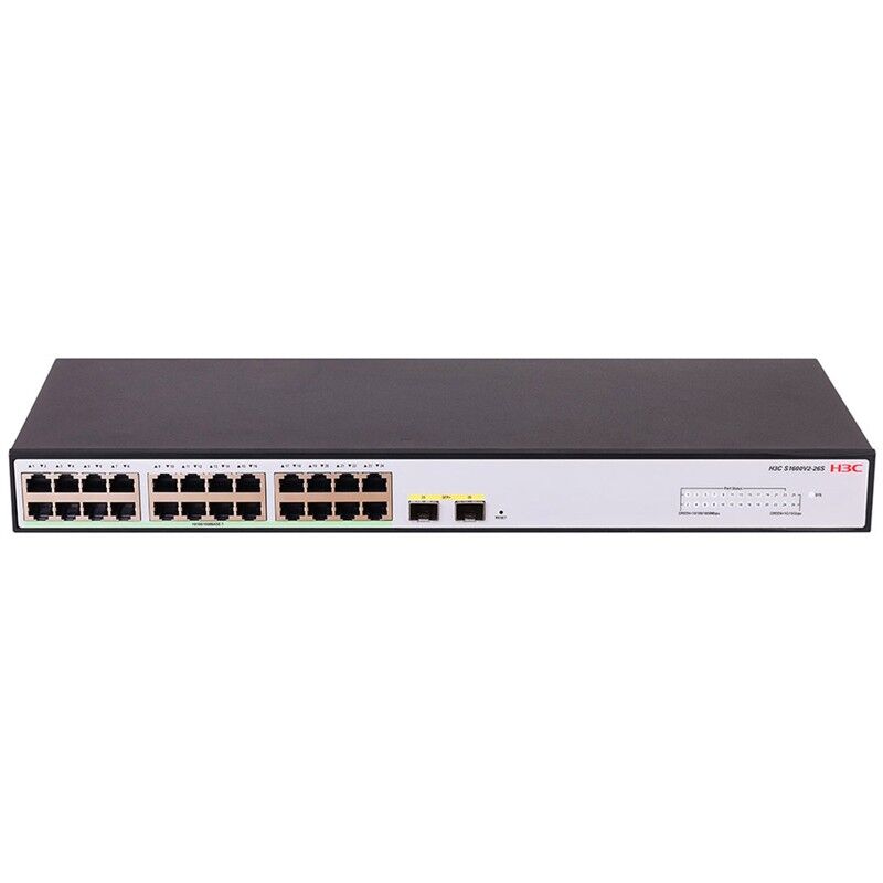 H3C Aolynk S1600V2-26S 24 Port Gigabit Yönetilebilir Rackmount Switch 2x Gigabit SFP Uplink