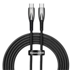 Baseus Glimmer Series Siyah CADH000801 2Mt 100W  PD Type-C To Type-C Şarj Kablosu Örgülü