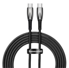 Baseus Glimmer Series 100W USB-C to USB-C 2m Hızlı Şarj ve Veri Kablosu - Siyah (CADH000801)