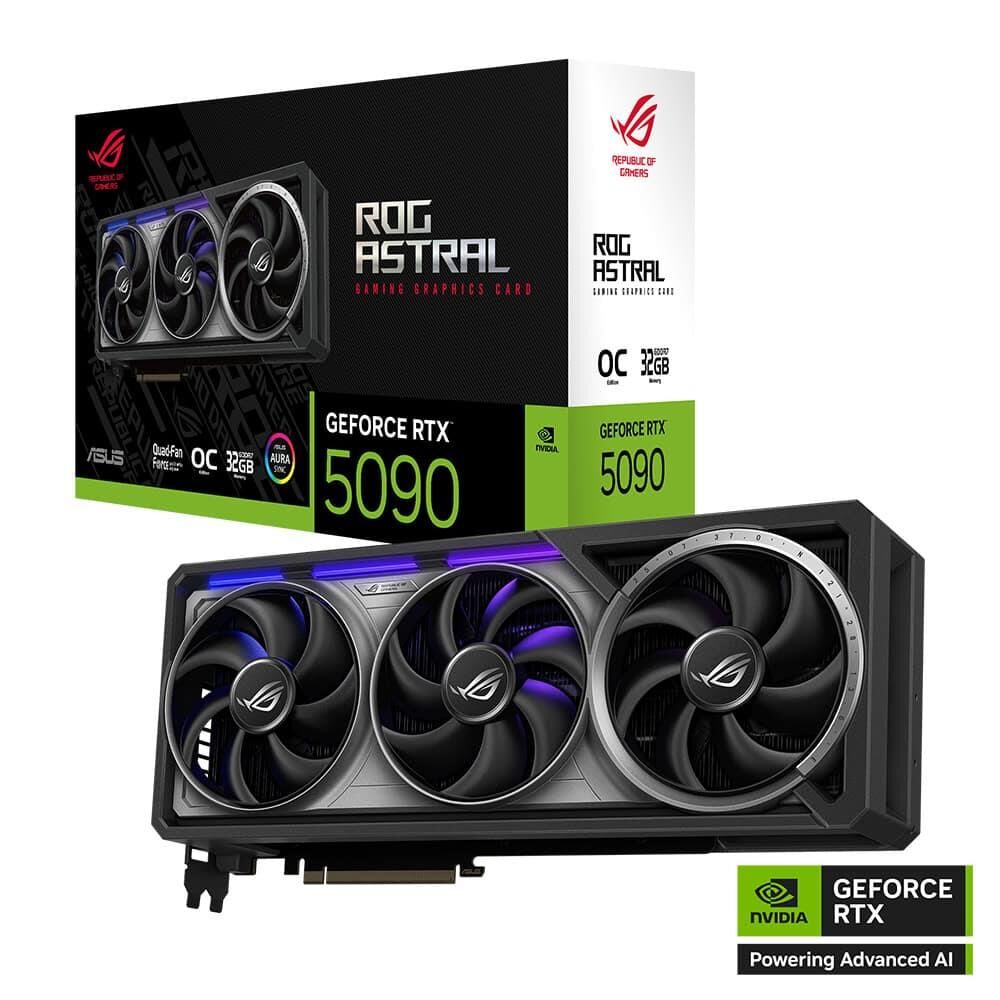 ASUS ROG Astral GeForce RTX 5090 32GB GDDR7 OC Edition (ROG‑ASTRAL‑RTX5090‑O32G‑GAMING) Quad‑Fan 512‑Bit PCIe 5.0 HDMI 2.1b DisplayPort 2.1b ARGB Ekran Kartı