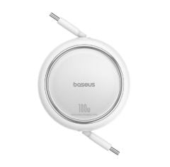 Baseus Free2Draw Mini Geri Çekilebilir Serisi USB-C to USB-C 100W 1m Beyaz Hızlı Şarj Kablosu