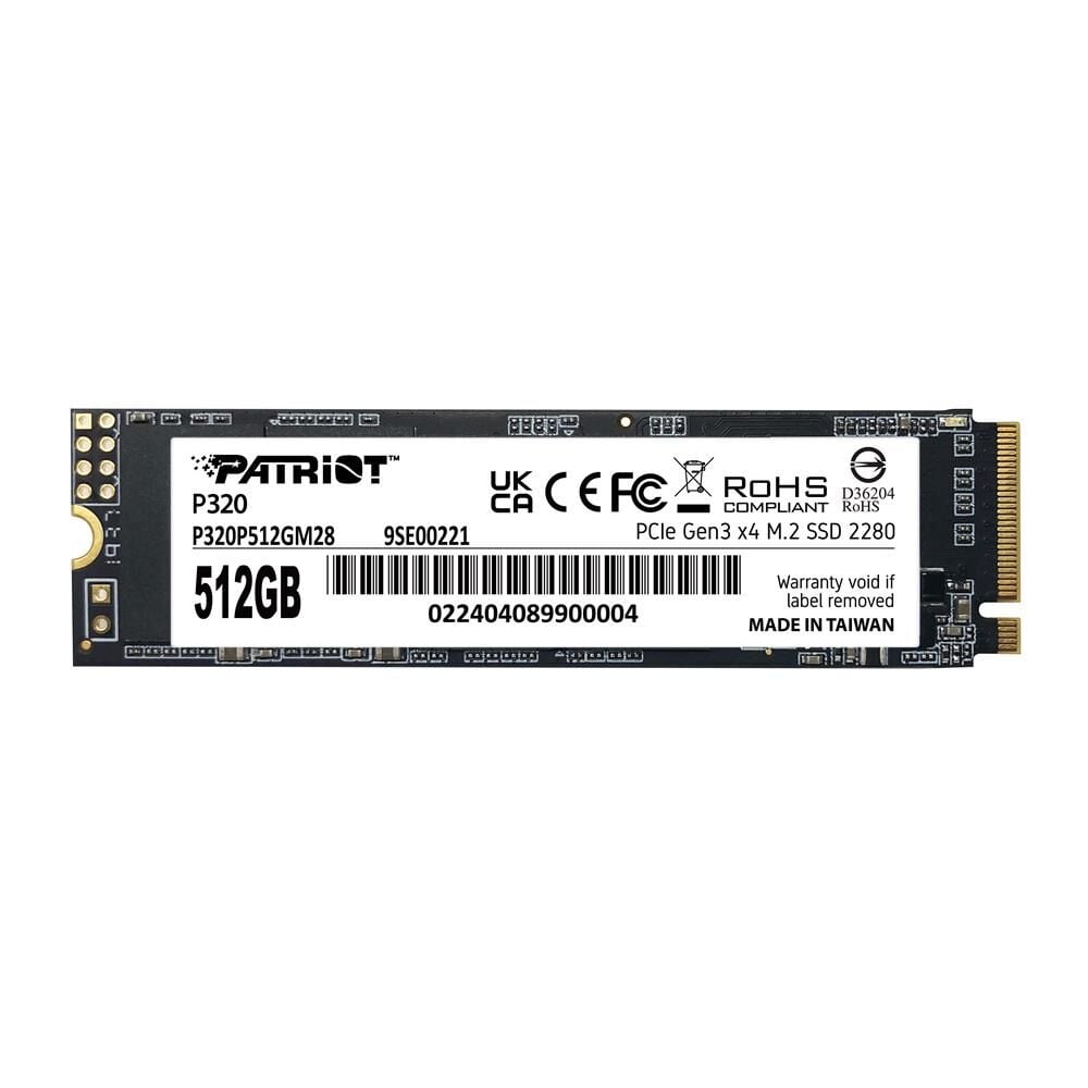 Patriot P320 512GB 3000MB-2200MB/s NVMe PCIe Gen3 x4 M.2 2280 SSD (P320P512GM28)
