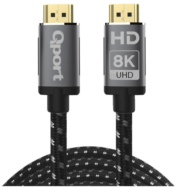 Qport Q-HDMI211 HDMI 2.1 Ultra High Speed 8K@60Hz 4K@120Hz Altın Uçlu 1.5 Metre Kablo