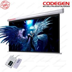 CODEGEN FEX-50 500x375 cm Motorlu Uzaktan Kumandalı Projeksiyon Perdesi (Fiberglass, Alev Almaz Kumaş)