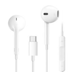 Hytech HY-XBK53 Type-C Telefon Uyumlu Beyaz Kulak İçi Mikrofonlu Kablolu Kulaklık USB-C Kulaklık