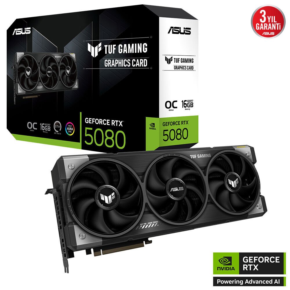 ASUS TUF Gaming GeForce RTX 5080 OC Edition 16GB GDDR7 256-Bit Ekran Kartı