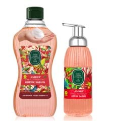 Eyüp Sabri Tuncer Amber Doğal Zeytinyağlı Köpük Sabun Seti - 1,5 L Yedek + 500 ml Pompalı