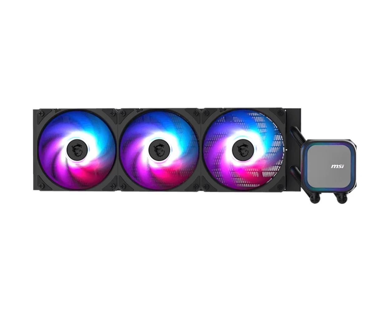MSI MAG CORELIQUID A13 360 Black/White ARGB Gen2 360 mm CPU AIO Sıvı Soğutucu – Intel LGA 1700 & LGA 1851 / AMD AM5 & AM4 Uyumluluk – 3× 120 mm CycloBlade 7 PWM Fan – EPDM Tüpler ve Bakır Soğutma Bloğu