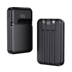 SnapMax SNP-3006 10.000 mah Hızlı Şarj LED Göstergeli 3in1 Dahili Kablolu Powerbank