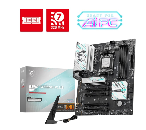 MSI B840 Gaming Plus WiFi AM5 DDR5 8000MHz(OC) ATX Gaming Anakart