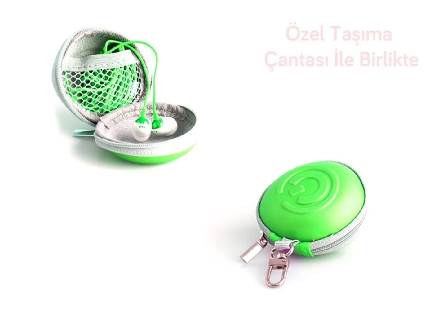 Snopy SN-709 Yeşil Kulak İçi Kulaklık Koruma Çantalı