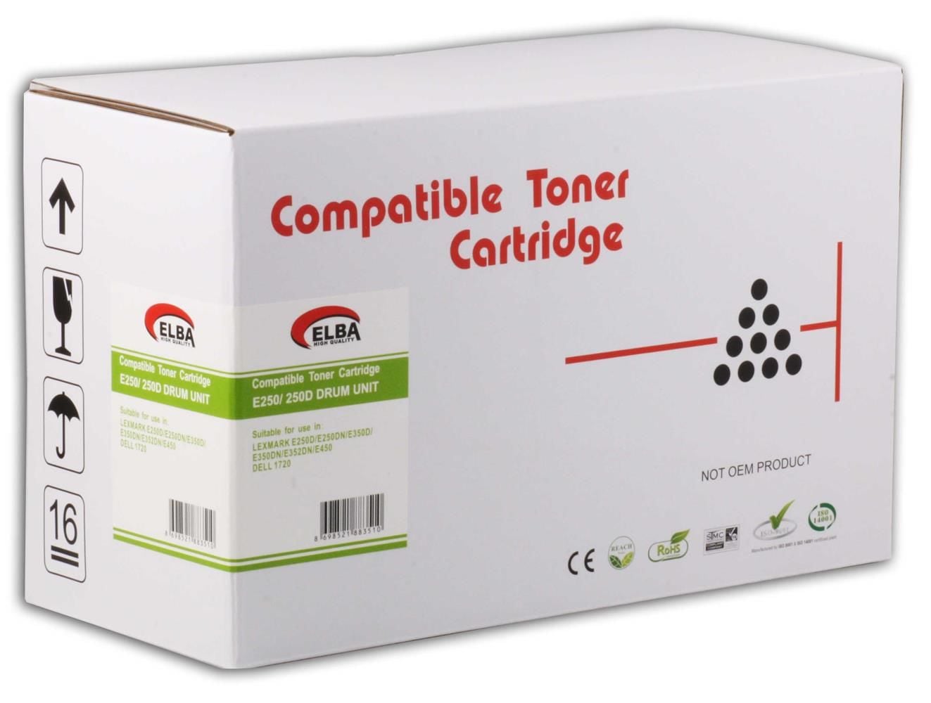 Lexmark E250, E350, E352, E450 Serisi Uyumlu Elba Muadil Toner Kartuşu