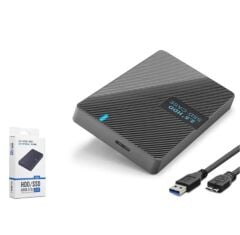 Hadron HDX1792 2.5 İnç SATA HDD-SSD Harici Disk Kutusu USB 3.0 Micro-B - Siyah