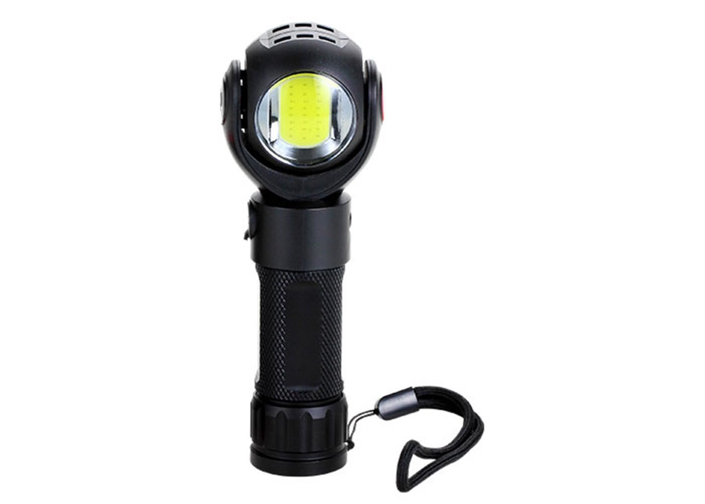 S-link SL-F860 3W COB + 3W LED Pilli Dönebilen Çift Başlıklı Mıknatıslı El Feneri