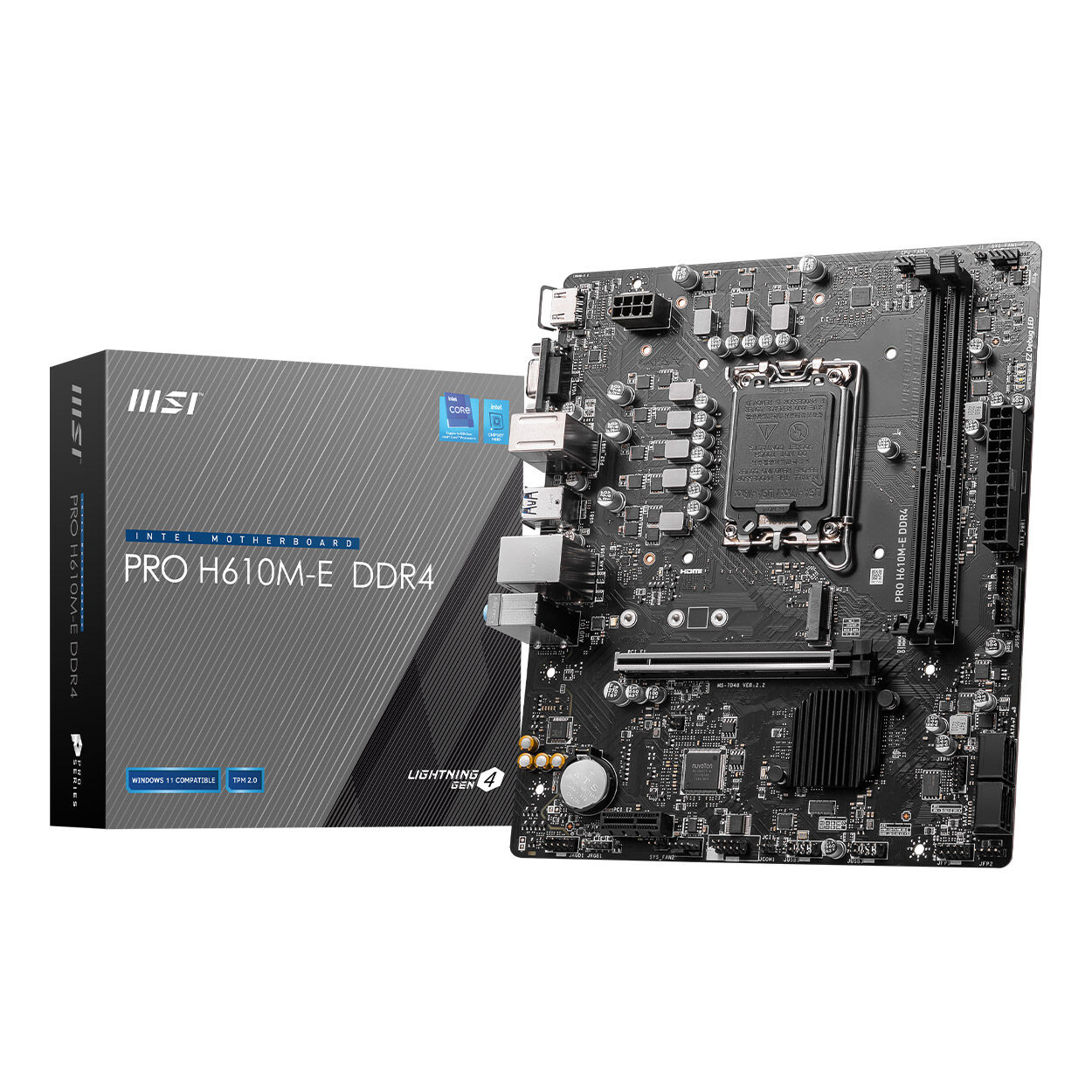 MSI PRO H610M-E DDR4 SOKET 1700 DDR4 3200(OC) HDMI VGA M.2 USB3.2 1x 1G LAN mATX