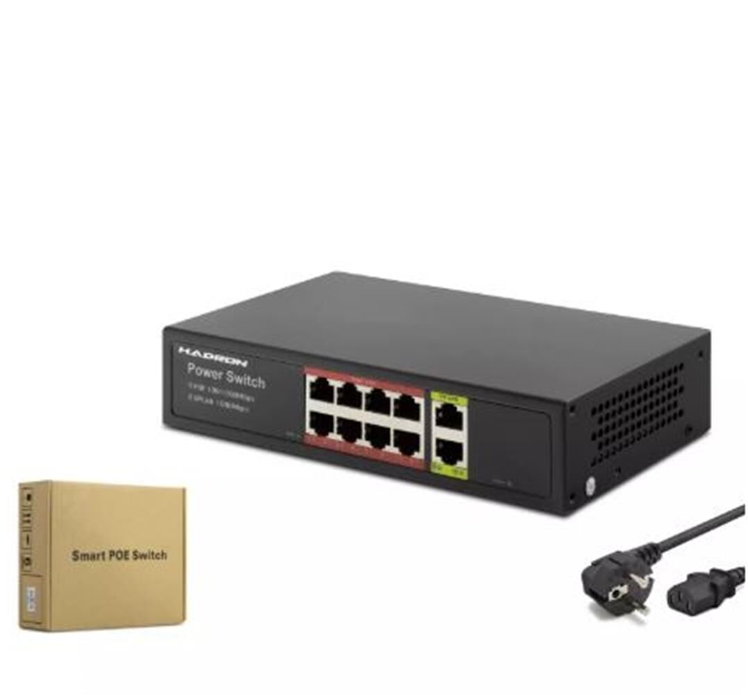 Hadron HDG08 PoE Switch 2 Uplink 8+2 10/100/1000 Mbps 8 Port